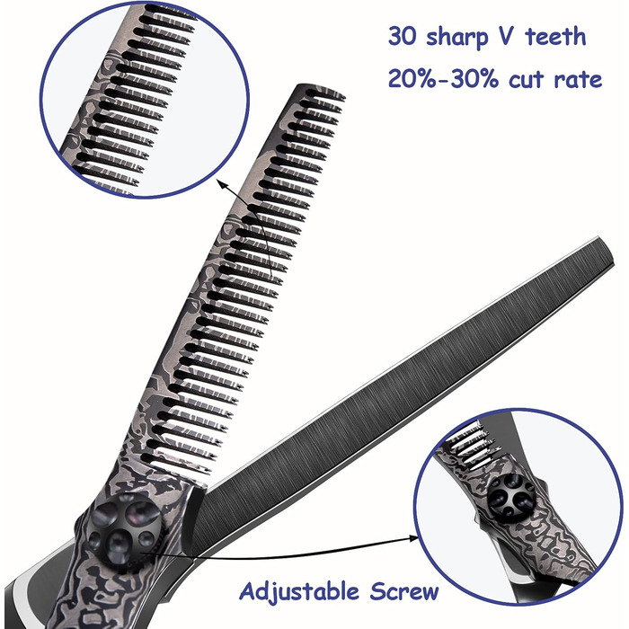 Професійні ножиці для волосся PURPLEBIRD 6 дюймів (ефільовані) з японської сталі 440C для жінок та чоловіків