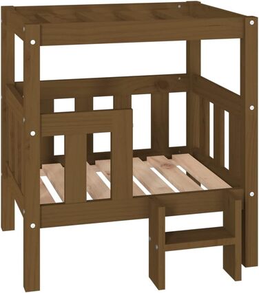 vidaXL Ліжко для собак з масиву сосни, медово-коричневе, 65,5x43x70 см