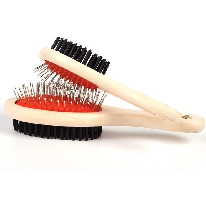 Щітка для догляду за шерстю котів та собак, для довгошерстих порід, вичісування, масаж, видалення ковтунів