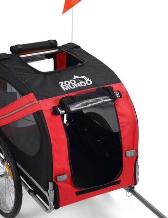 Фahrradanhänger Zoomundo для собак: червоний/чорний, срібна рама - Zoomundo