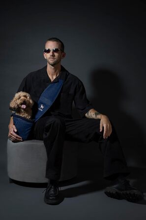 Сумочка для собак Noah & Paw до 10 кг, преміум денім, регульований ремінь, м'яке хутро, 3 системи безпеки