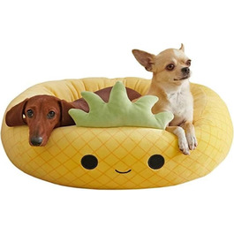 Ліжко для тварин Squishmallows Maui Ананас 75 см, офіційне плюшеве ліжко Jazwares, супер м'яке