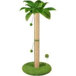 Драбина для котів HOMYHANDS, 82 см, з преміум сизалевим мотузком, 2 інтерактивні іграшки-м'ячики та іграшка-пір'їнка для дому