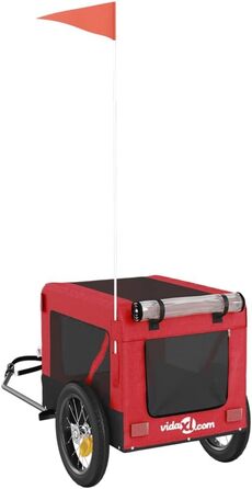 Причіп для велосипеда для собак та котів, червоно-чорний, Oxford-Gewebe & Eisen