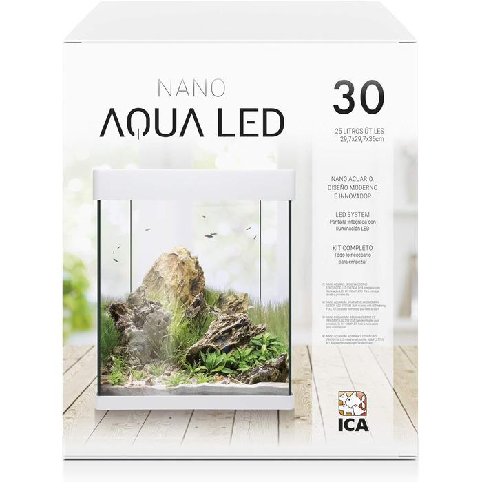 Акваріумний набір ICA KNA10 Nano Aqua Led Crystal, 10 л, кремовий