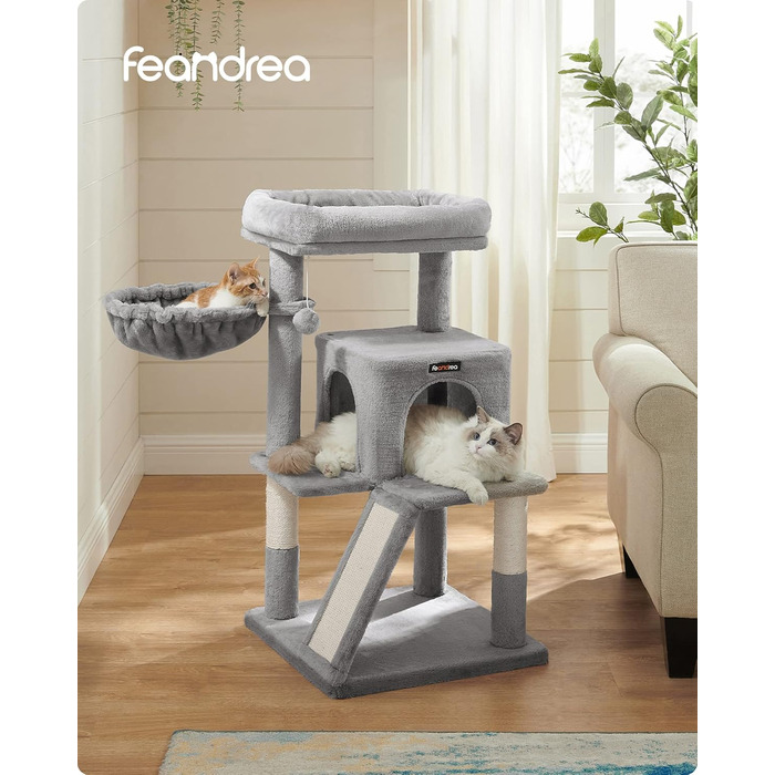 Котячий будиночок Feandrea, великий дряпач, світло-сірий