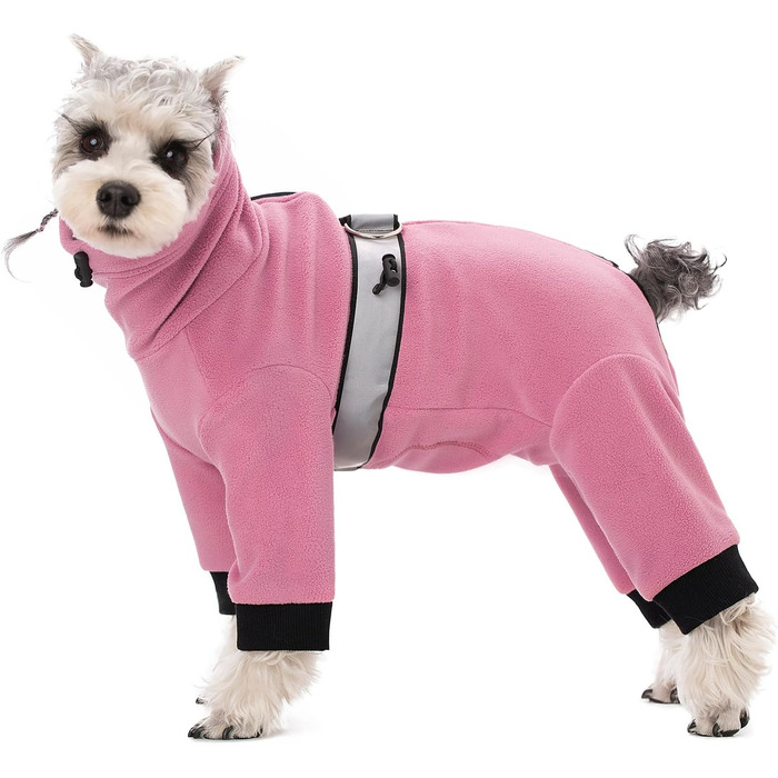 Теплий зимовий комбінезон для собак, флісова куртка-комбінезон з D-початком, для маленьких собак, світло-коричневий, L (Персиковий рожевий, S)