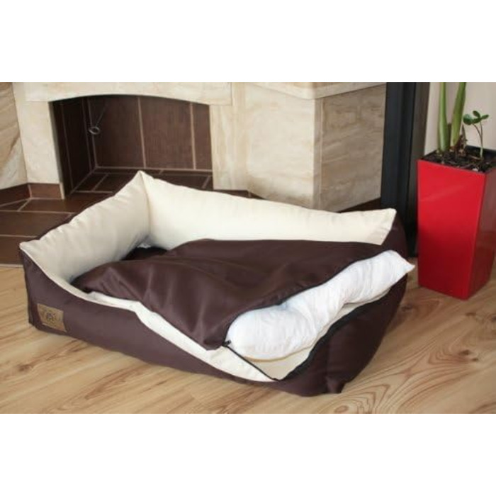 Крісло-лежанка для собак та котів Odol-Plu, 90x60 см, водонепроникне, коричнево-бежеве