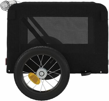 Причіп для велосипеда, переноска для собак, чорний, Oxford-тканина та метал, 93912