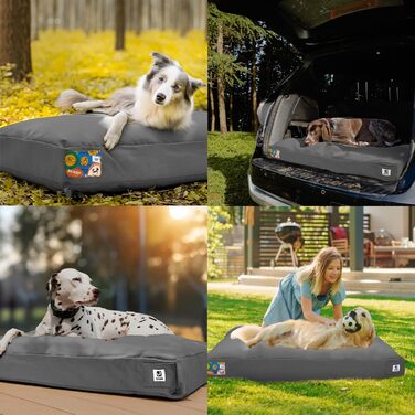 Крісло-ліжко для собак Sytopia з тканини для вітрильників, 106,7 см, миється та водонепроникне, знімний чохол, ідеально для великих собак, для дому, вулиці, будки або тераси, темно-сірий X-Large сірий темно