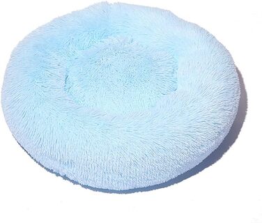 М'яке кругле ліжко для собак та котів Lukery з плюшу, зручне доунат-кільце, м'яке ліжко для собак та котів, підходить для маленьких, середніх та великих тварин (блідо-морська зелень) блідо-морська зелень (50 см, небесно-блакитний)
