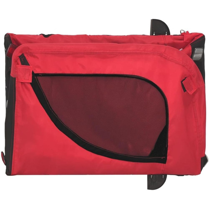 Велосипедний причіп для собак, червоно-чорний, Oxford-тканина та метал. Велосипедний кошик для собак - 93992