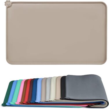 Силіконовий килимок для годування собак та котів AUDWUD, водонепроникний, антиковзний, 53x38 см, колір Adobe Brown