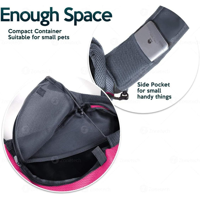 Сумка-переноска для собак та котів, рожева, 45 x 13 x 28 см - переноска для тварин, слинг, рюкзак
