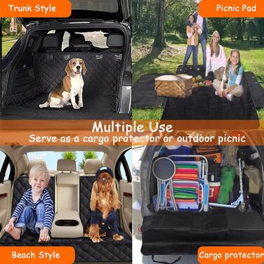 Захист для автосидіння для собак 4-в-1, чорний. Водонепроникний, стійкий до подряпин, антиковзаючий. Підходить для всіх авто, SUV.