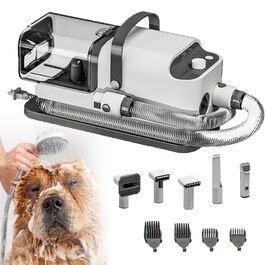 Набір для грумінгу собак та котів Hund Vakuum Groomer: вакуумний триммер, 5 інструментів, об'єм 1.8 л, видаляє 99% шерсті