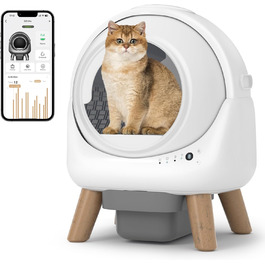 Автоматичний лоток для котів з 4 датчиками, керуванням через APP, для кількох котів, білий, Smart-лоток white-A1