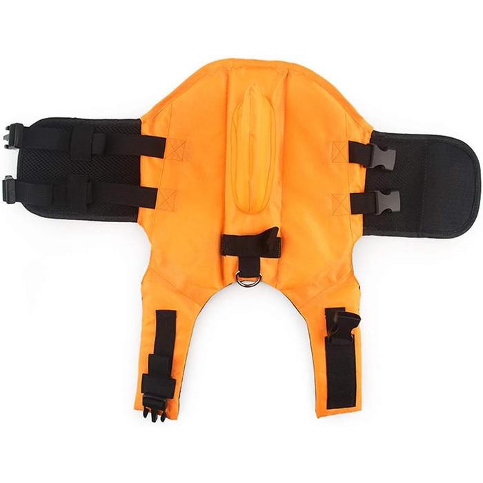 Спасальний жилет для собак з принтом акули, оранжевий, розмір M