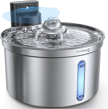 Автоматичний фонтанчик для котів та собак FEELNEEDY FN-W19, 3.5L, з датчиком, бездротовий, з акумулятором 4000mAh, 3 режими, з фільтром з активованого вугілля