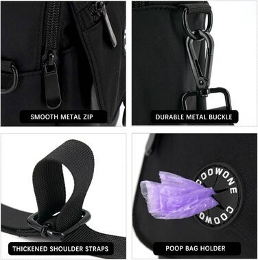 Сумка для собак COOWONE Leckerli-Tasche, чорна: водонепроникна, з тримачем для відходів, для тренувань та прогулянок