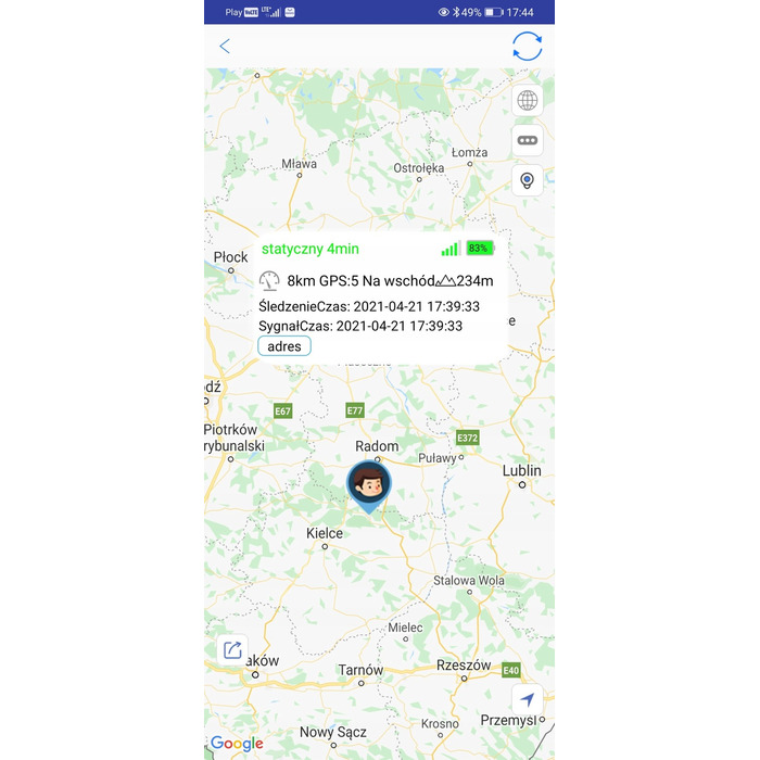 GPS-локатор MP, прямокутний, чорний
