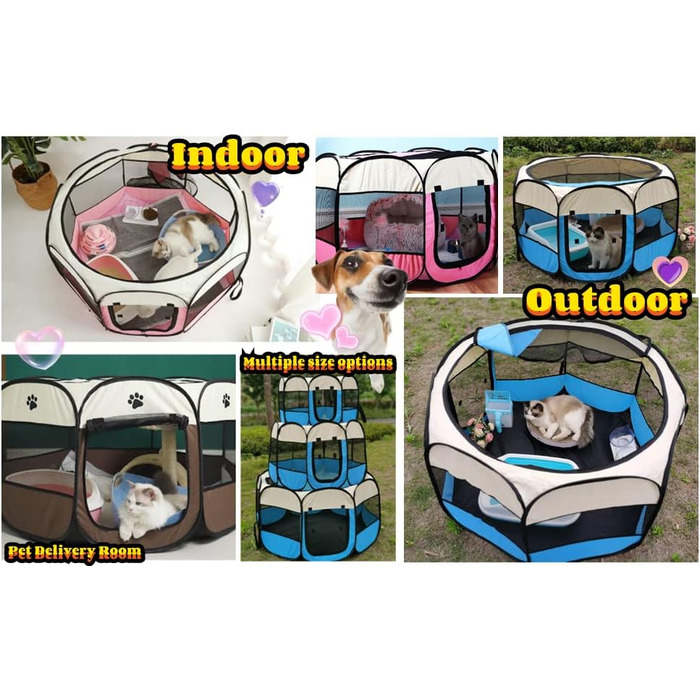 Клітка-переноска для котів Floving, складана, велика (XL), водовідштовхувальна, для дому та вулиці