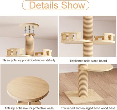 Високий кігтетопор для котів Kratzbaum 3 метри: багатоярусний, з оглядовим майданчиком та гніздом, регульована висота
