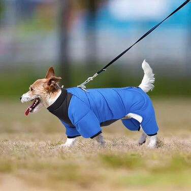 Зимовий одяг для собак: тепла куртка, жилет, костюм, комбінезон від снігу та вітру (жовтий, синій, S)