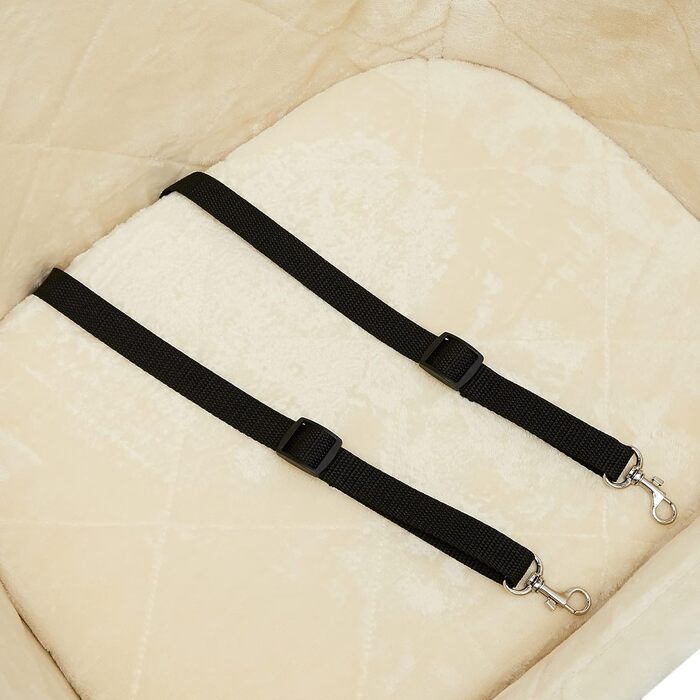 Підвищений автокрісло для тварин Amazon Basics, велике, 45,7 x 55,8 x 40,6 см (світло-коричневе)