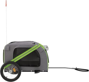 Велосипедний причіп для собак Зелений та Сірий, Oxford-Gewebe та Метал, Модель 93885