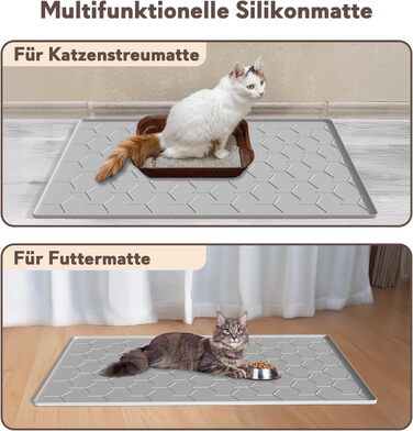 Килимок під лоток для котів Garoopion Katzenklo Matte, 86x56 см, силікон, сірий