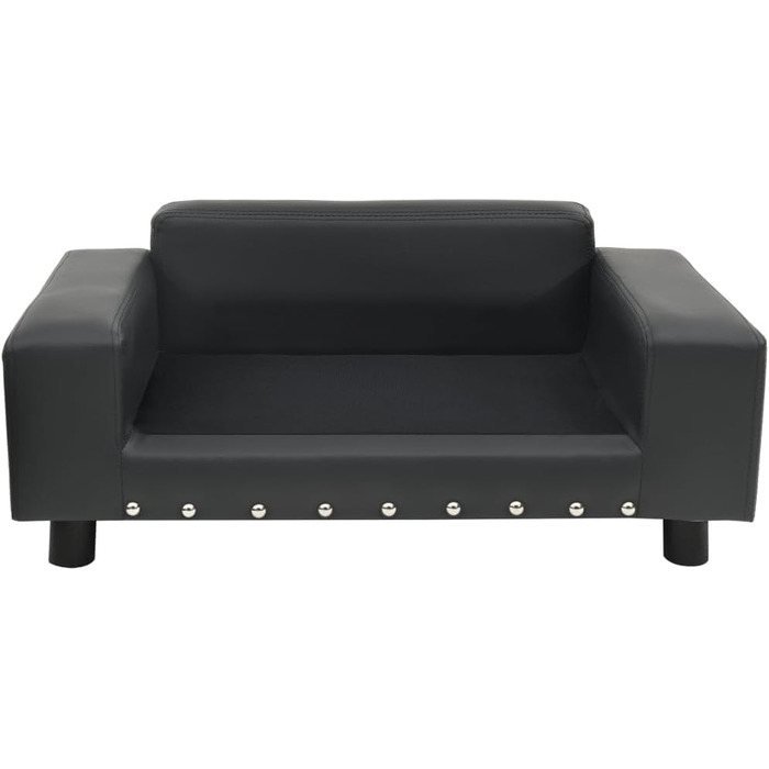 Софа для собак VidaXL 81x43x31 см, плюш, штучна шкіра, сірий колір