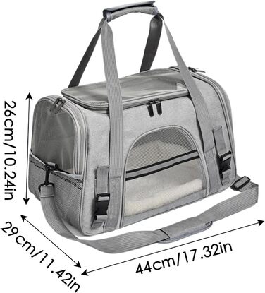 Сумка-переноска для собак – сумочка на плече, розкладна, прозора | Легка переноска для цуценят та маленьких собак, зручний рюкзак для подорожей, Trans (сірий)