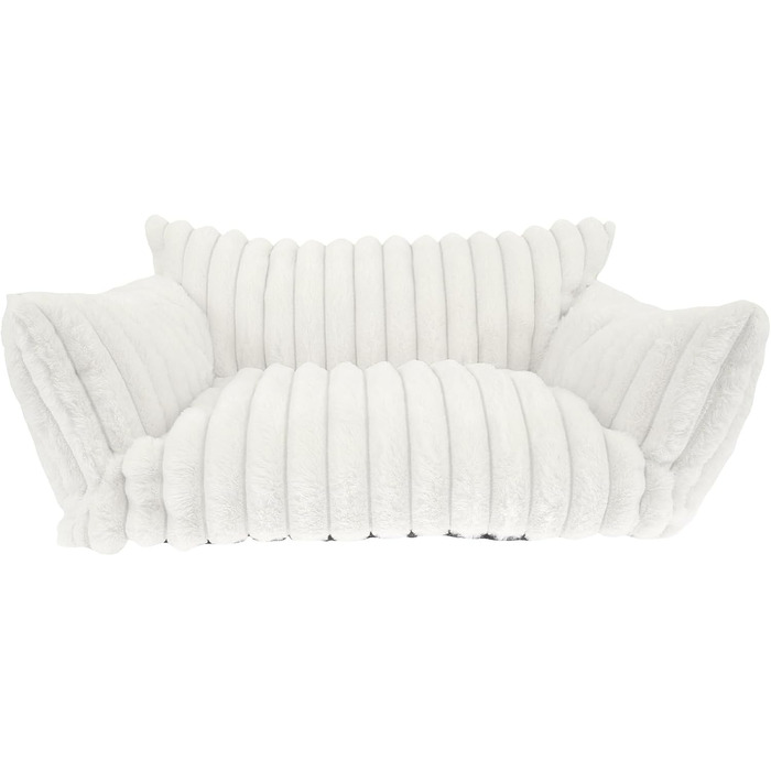 М'яке ліжко для котів та собак: зручне диван-лежанка з фетру, неслизьке дно, легко миється (білий)