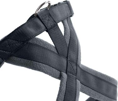 Шлейка для собак HUNTER LONDON COMFORT, дихаюча сітка 3D, 2-ступеневе регулювання, надійна застібка, міцна, легка та зручна в догляді, колір: антрацит, розмір: L/1