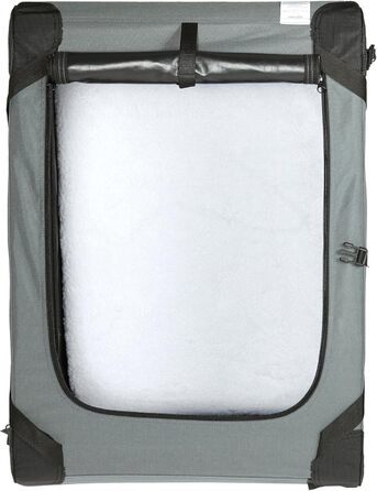 Складаний м'який переносний вольєр для котів і собак Amazon Basics, 4 двері, сірий, 76×54×54 см