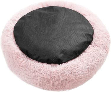 Крісло-лежанка для собак та котів Juicy Couture Devon, кругле, штучне хутро, велике, пудрово-рожевий (L 61 x B 61 x H 20 см)