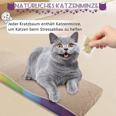 Котячі кігтеточки, 2 шт. Міцні картонні кігтеточки для котів з котячою м'ятою, перероблювана картонна підставка для дряпання котів 62.9 * 21.5 * 4.8 см, кігтеточки для догляду за кігтями