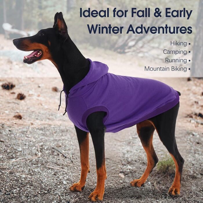 Світшот для собак IECOii з капюшоном, розміри M-4XL, фіолетовий