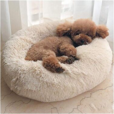 М'яке плюшеве ліжко-гніздо для собак та котів, зелене, 70 см.