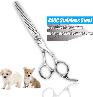 Професійна вигнута ножиця для грумінгу собак і котів, 440C сталь, 20.3 см (8'')
