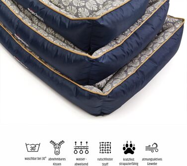 Водонепроникне ліжко для собак з бавовни та поліестеру з знімним подушками - собаче ліжко-софа з практичною сумкою для перенесення, 3 розміри (S/M, L, XL) (Підстилка, S/M)