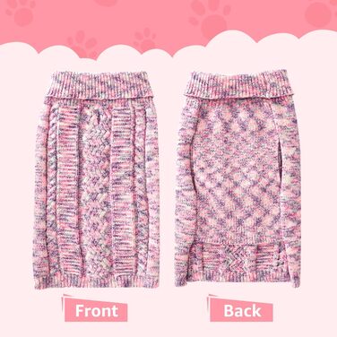 Пуловер для собак SlowTon, рожевий, для маленьких та середніх порід, з отвором для повідка, теплий в'язаний пуловер для джек-рассел-тер'єрів, розмір M