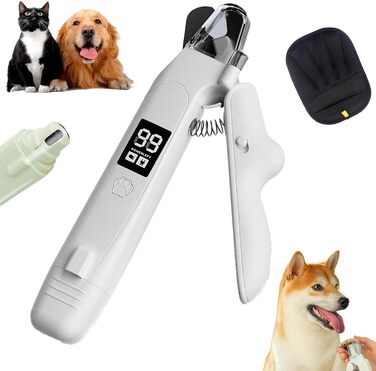 LED-криміна для догляду за кігтями собак та котів 2-в-1 – безпечна та тиха, з датчиком, світлом та захистом від бризок