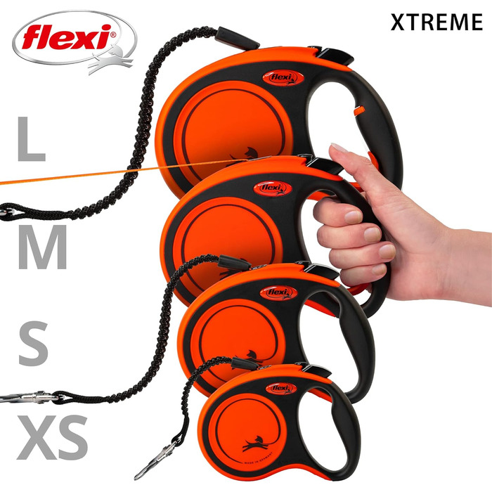 Повідок-рулетка Flexi Xtreme L, 8 м, стрічка, помаранчевий