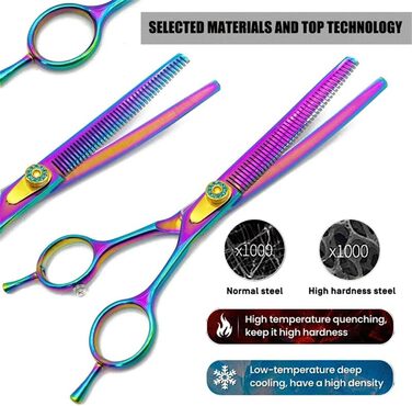 Професійна витончена ножиці для грумінгу собак 7.0 дюймів, з нержавіючої сталі, для тонкого вирівнювання (30%)