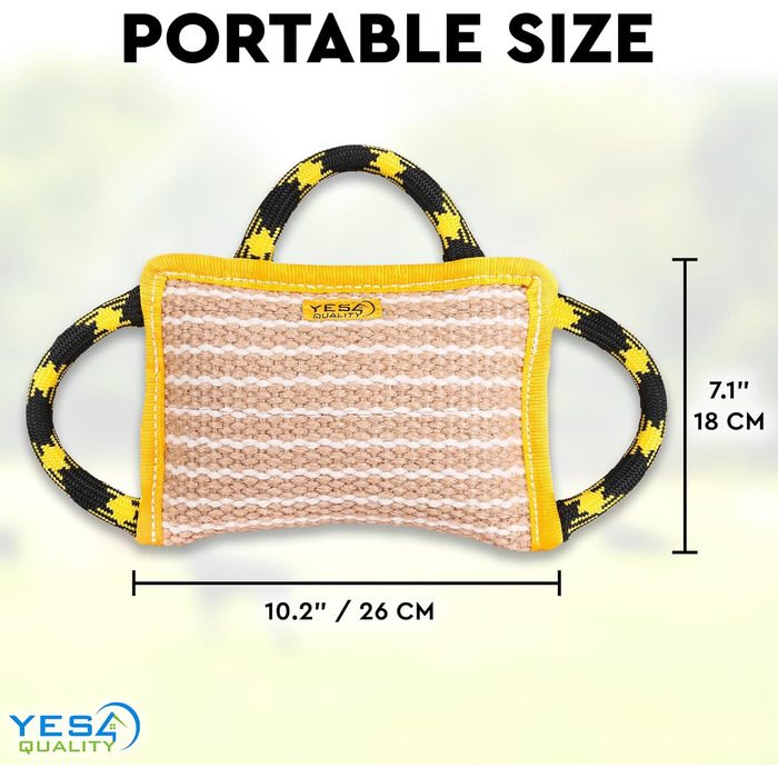 Кусальна подушка для собак Yes4Quality 25x18 см з 3 нейлоновими ручками, іграшка для дресирування, спорту та інтерактивних ігор
