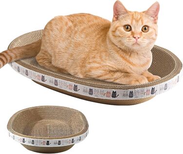 Кігтеточки для котів Rund: овальні, чашеподібні, з картону, S, M