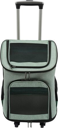 Сумка-рюкзак для собак і котів Soudesileim 2-в-1 з візком, до 9 кг, зелена