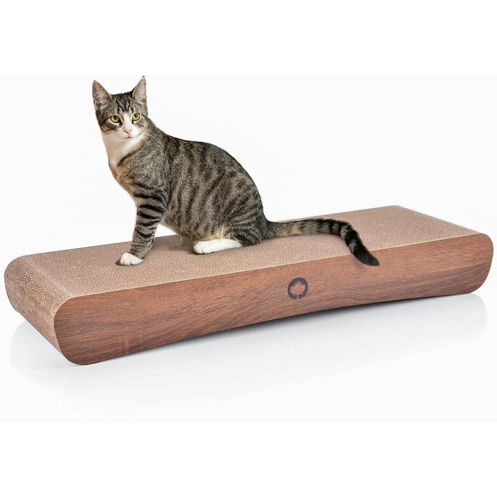 Картонний кігтеточка CanadianCat XXL 86x27x11,5 см з котячою м'ятою, деревна текстура